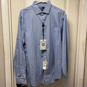 New Polo Ralph Lauren Estate Fit Striped Button Down Shirt - Blue/White
